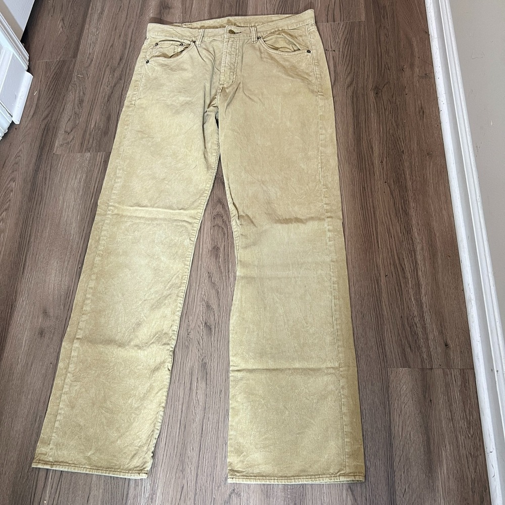 Ralph Lauren Polo 34x32 Tan Corduroy Pants Straight Leg Classic Preppy Cotton